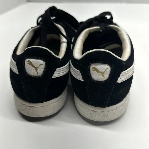 Puma Super Suede Eco Sneakers Lace Up Athletic Shoes Black White Womens Size 8.5 - Picture 3 of 10